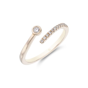 9ct Yellow Gold Round Brilliant 0.14ct Diamond Swirl Ring
