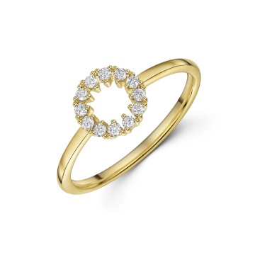 9ct Yellow Gold 0.15ct Open Circle Diamond Ring