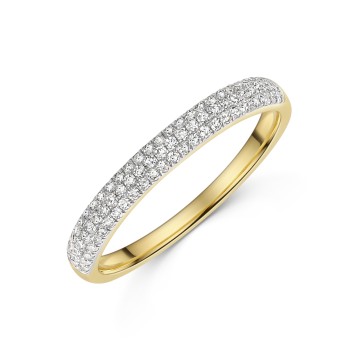 9ct Yellow Gold Round Brilliant 0.25ct Diamond Fancy Band