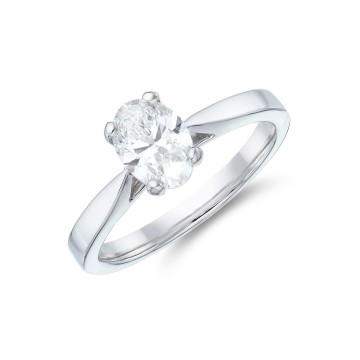 Platinum Oval Cut 1.00ct Lab Grown Diamond Solitaire Ring