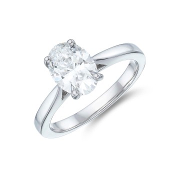 Platinum Oval Cut 1.50ct Lab Grown Diamond Solitaire Ring