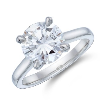 Pre-Owned Platinum Round Brilliant 2.66ct Diamond Solitaire Ring - Size L