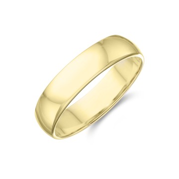 Gents 18ct Yellow Gold 5mm D-Shape Wedding Ring