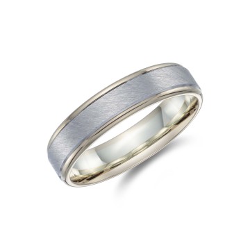 9ct Yellow Gold Iced Centre Wedding Band