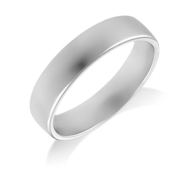 9ct White Gold Low Domed Court Wedding Ring 5mm