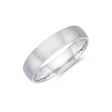 Gents 9ct White Gold Satin Effect Wedding Band