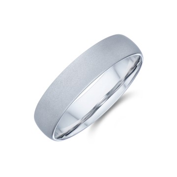 Gents 9ct White Gold 5mm Frosted Finish Wedding Ring