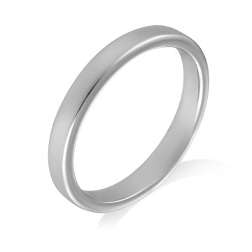 9ct White Gold Light Weight Soft Court 3mm Wedding Ring