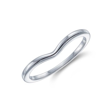 9ct White Gold Wishbone Wedding Band