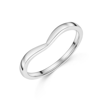 9ct White Gold Plain Wishbone Wedding Band