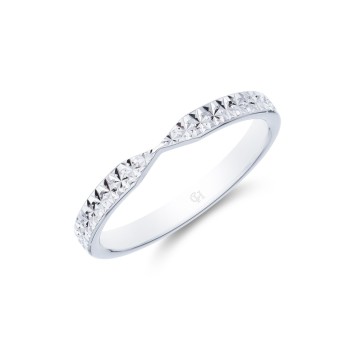 9ct White Gold Sparkle Cut Shaped Wedding Ring