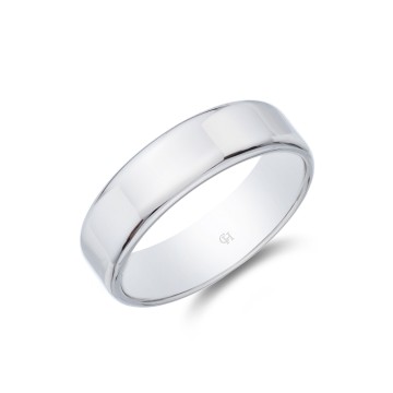 Platinum Light Soft Flat Court 6mm Wedding Ring