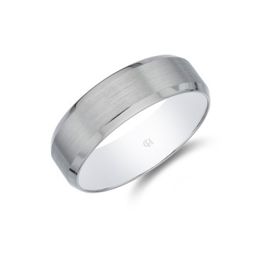 Platinum Bevelled Edge Wedding Band