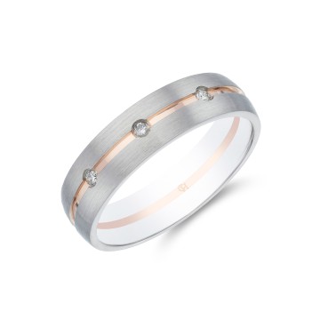 Platinum 0.06ct Fancy Diamond Wedding Band