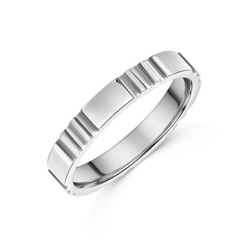 Platinum 3mm Patterned Ladies Wedding Ring