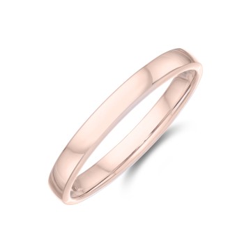 Ladies 9ct Rose Gold 2.5mm Light Court Wedding Ring