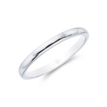 Pure Platinum Traditional Court Wedding Ring 2mm