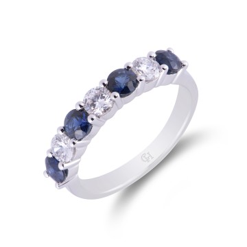 18ct White Gold Brilliant Cut Sapphire and Diamond 1.41ct Eternity Ring