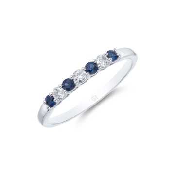 18ct white gold 0.50ct oval cut sapphire and 0.47ct double halo and diamond shoulders ring