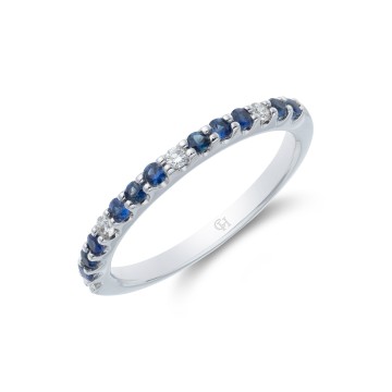 9ct White Gold Brilliant Cut Sapphire And Diamond 0.36ct Eternity Ring