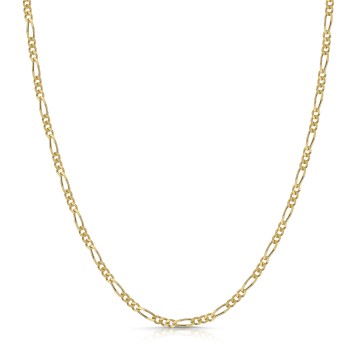 9ct Yellow Gold Diamond Cut Figaro 51cm Gents Necklet 