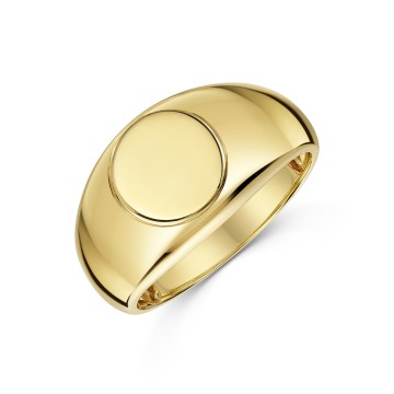 9ct Yellow Gold Gents Circle Signet Ring