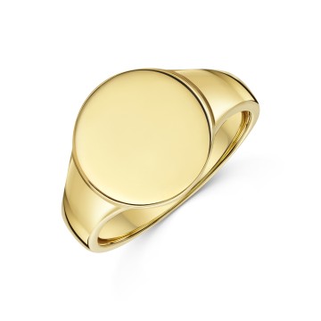 9ct Yellow Gold Gents Circle Signet Ring