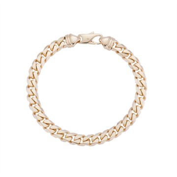 9ct Yellow Gold Gents Flat Curb Bracelet