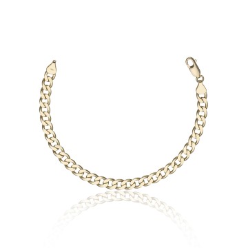 18ct Yellow Gold Gents 6.10mm Curb Bracelet