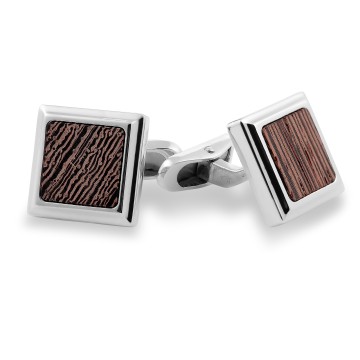 Silver Bark Effect Enamel Cufflinks