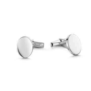 Silver Oval Gents Cufflinks