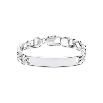 Silver Bar Curb Bracelet