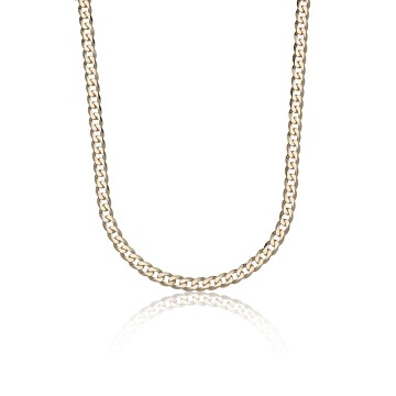 Silver Yellow Gold Plated 20' 6.2mm Curb Chain Necklace