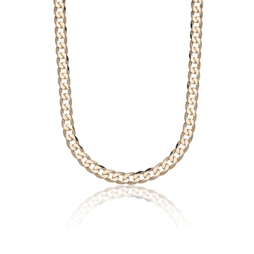 Silver Yellow Gold Plated 18' 9.3mm Curb Chain Necklace