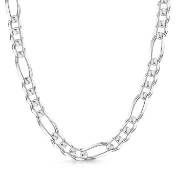 Sterling Silver 180 Diamond Cut Figaro Chain