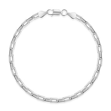 Silver 4mm Rectangle Belcher Chain Bracelet