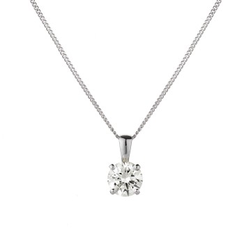 18ct White Gold Brilliant Cut 1.00ct Diamond Pendant