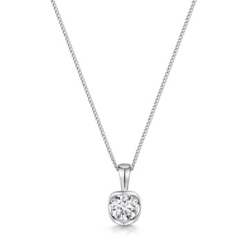 18ct White Gold 0.75ct Brilliant Cut Pendant