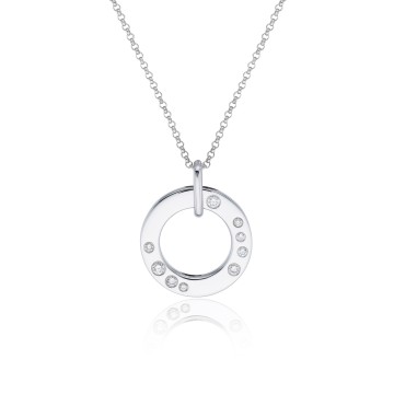 18ct White Gold 0.15ct Brilliant Cut Pendant