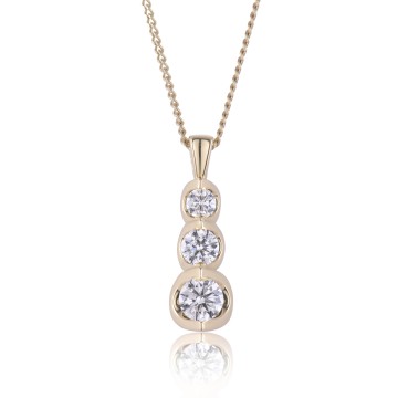 18ct Yellow Gold Brilliant Cut 0.50ct Diamond Drop Pendant