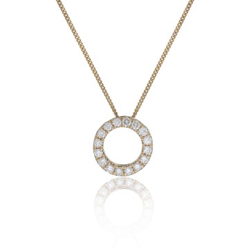 18ct Yellow Gold 0.20ct Diamond Circle Pendant