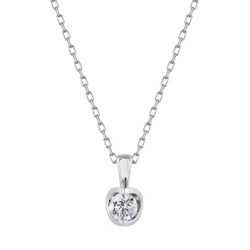 9ct White Gold Round Brilliant 0.50ct Diamond Open Solitaire Pendant