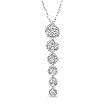9ct White Gold 0.30ct Round Brilliant Cut Diamond Drop Pendant