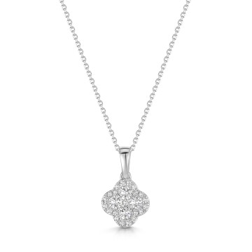 9ct White Gold Round Brilliant 0.33ct Diamond Pendant