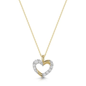 9ct Yellow Gold Round Brilliant 0.25ct Diamond Twist Heart Pendant- Chisholm Hunter Exclusive