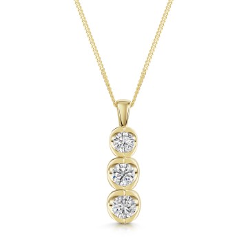 9ct Yellow Gold Round Brilliant 0.75ct Diamond Pendant