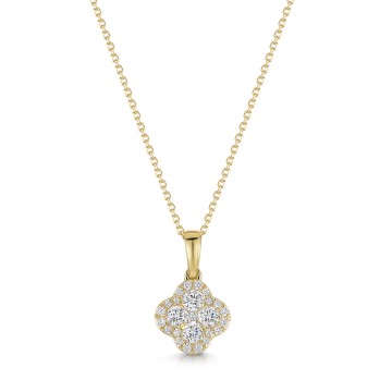 9ct Yellow Gold Round Brilliant 0.33ct Diamond Pendant