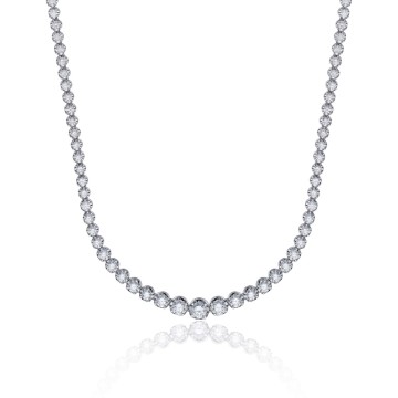 18ct White Gold Brilliant Cut 11.00ct Diamond Necklet 