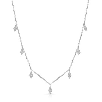 18ct White Gold Round Brilliant 0.45ct Diamond Drop Necklet - Chisholm Hunter Exclusive