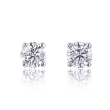 18ct White Gold Brilliant Cut 0.75ct Diamond Stud Earrings